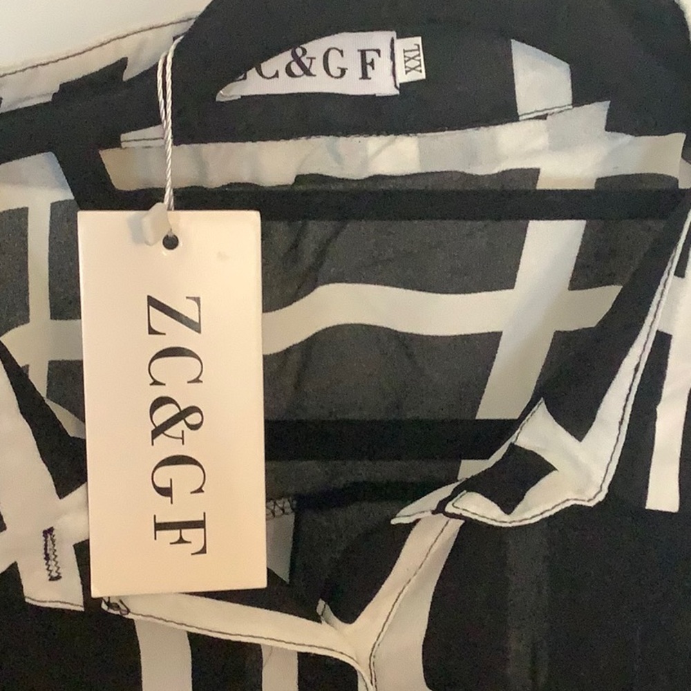 ZC&GF Black and White Patterned Shirt
